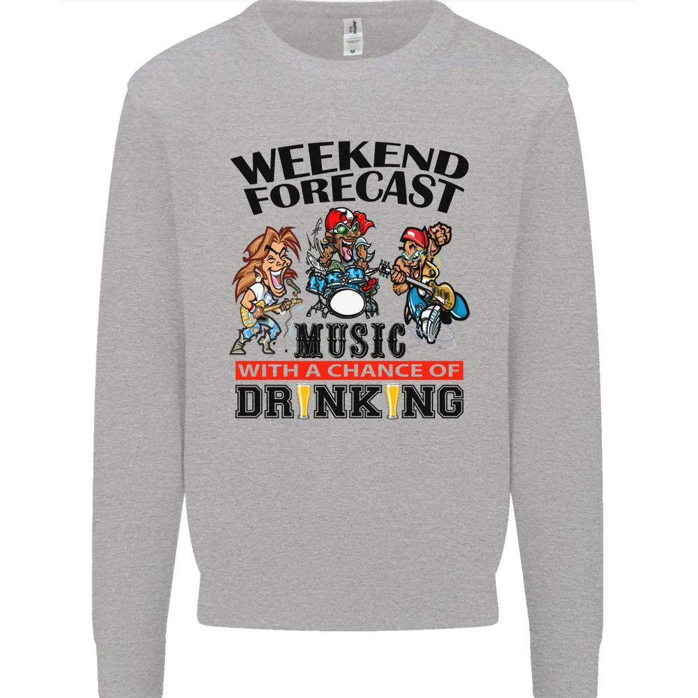 Music Weekend Forecast Alcohol Beer Mens Sweatshirt Jumper