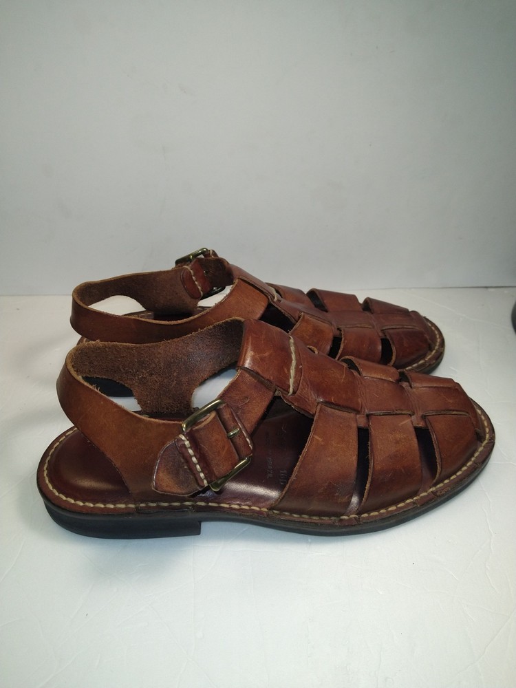 Cole Haan Brown Leather Buckle Closure Fishermen Sandals Men's sz 10D (13197)