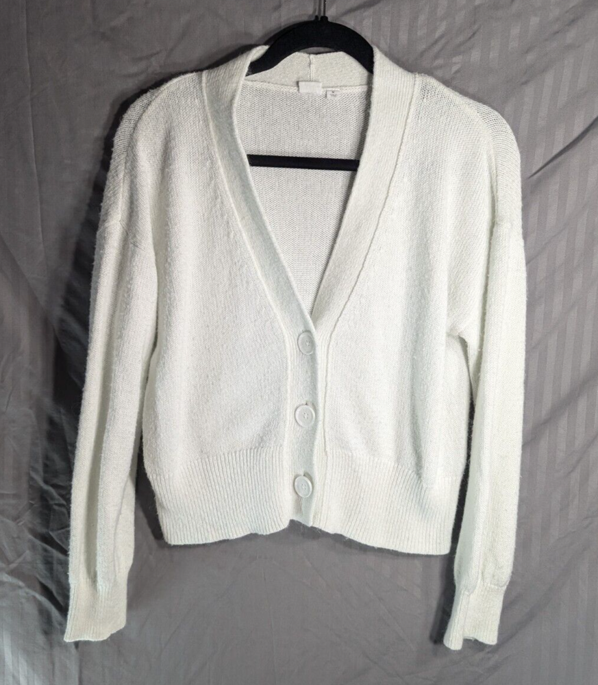 Gap White Cardigan Sweater Womens Cotton Blend Capsule Piece Preppy Cottagecore