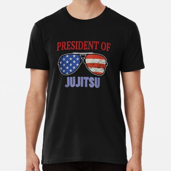 President of Jujitsu - American Flag Sunglasses Premium T-Shirt S-5XL