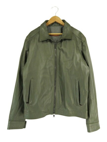 Sicas Rider Jacket Men's Single Lamb Leather Plain Khaki Size 48 Qqq 250511
