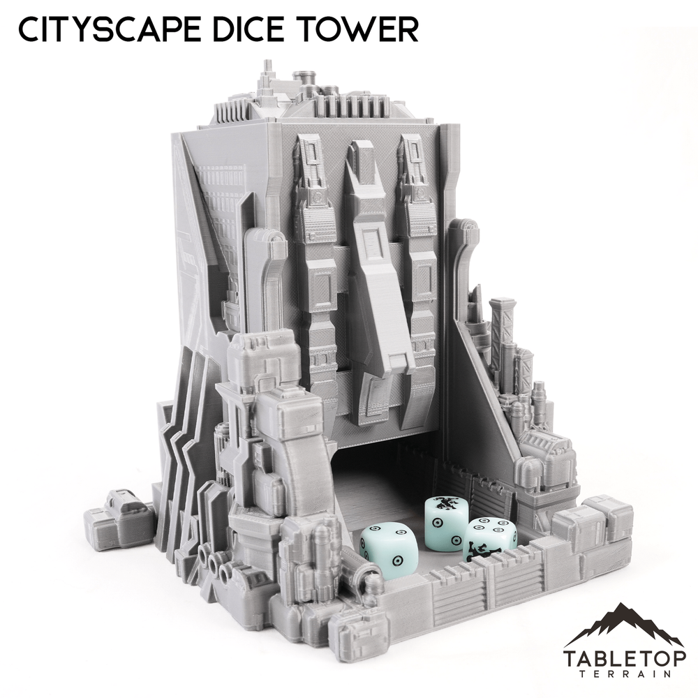 6mm Sci-Fi Cityscape Dice Tower Terrain - Small Scale Mech Wargames 6mm 8mm