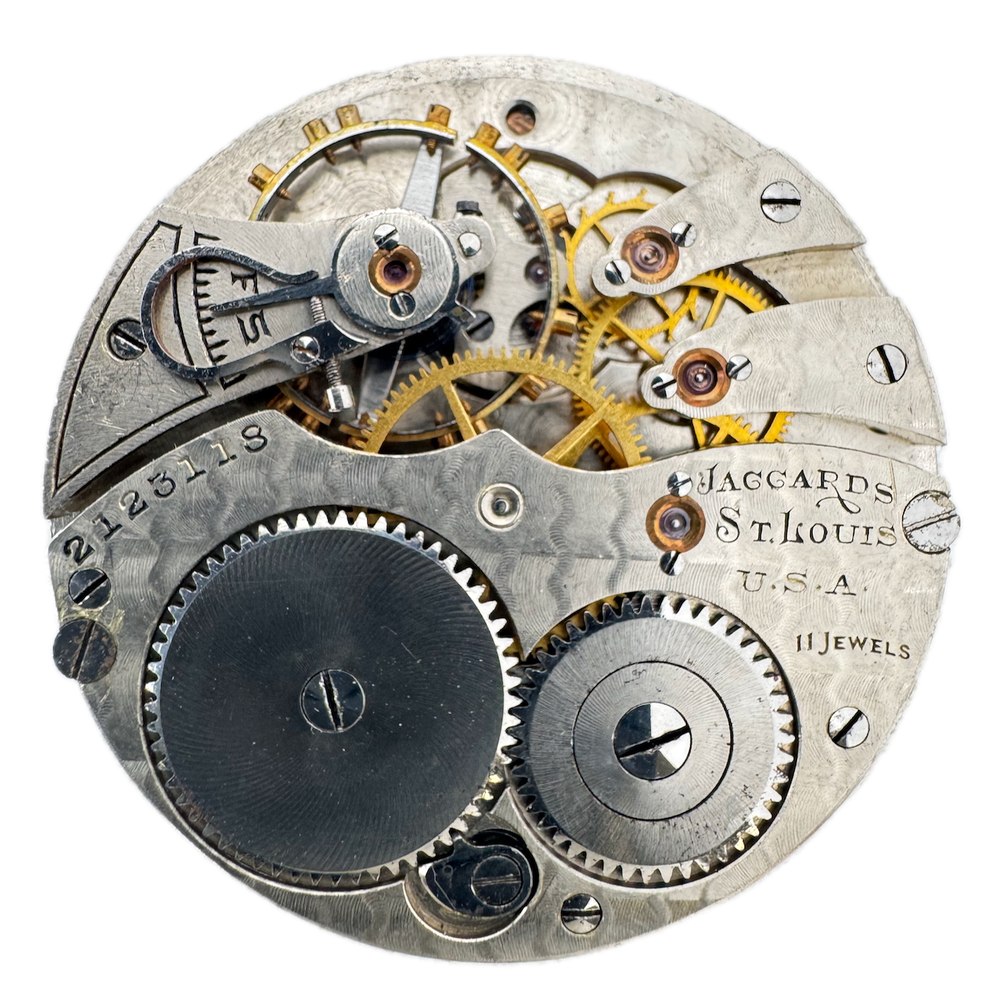 Antique Illinois Jaccard 12s Hunter Pocket Watch Movement 219 USA Mechanical