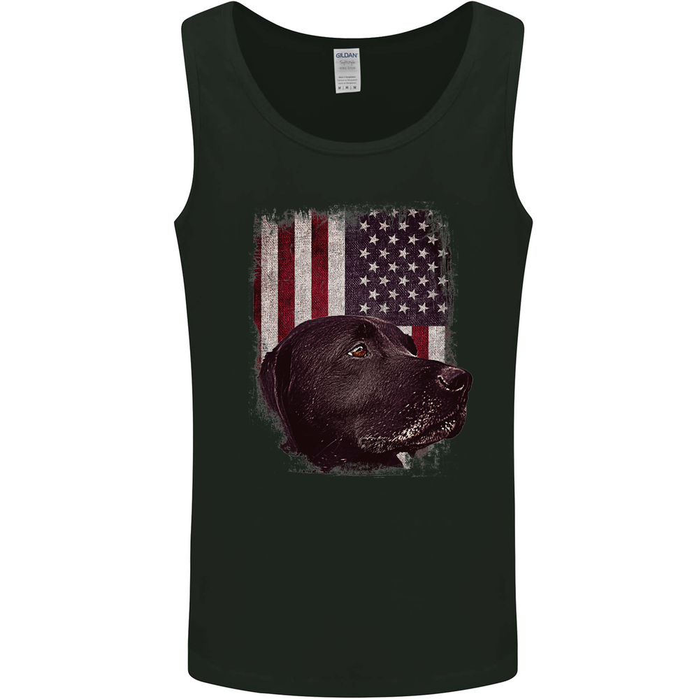 American Labrador USA Flag Dog Mens Vest Tank Top