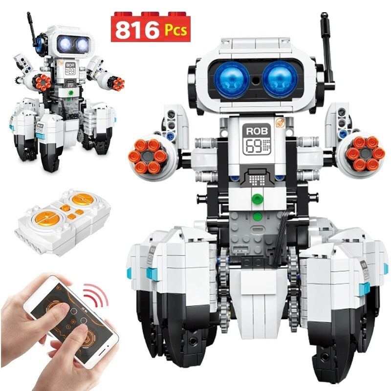 816pcs RC Electric Intelligent Robots Building Blocks  Programming Remote Contro