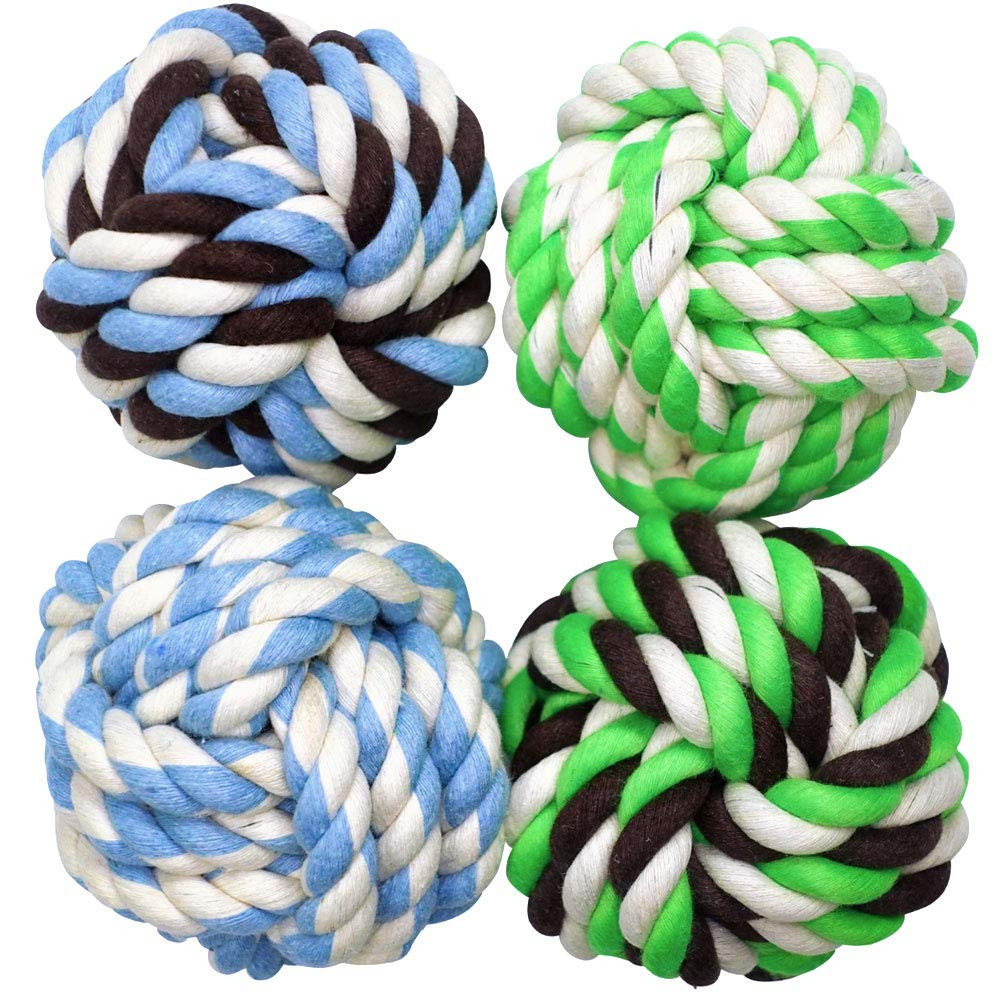 Dog Toys for Medium Breed Dogs Rope Dog Ball Aggressive Chewers Cotton Balls ...
