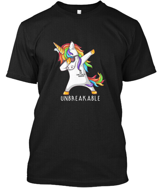 Unicorn Lung Cancer Warrior T-Shirt Made in the USA Size S to 5XL