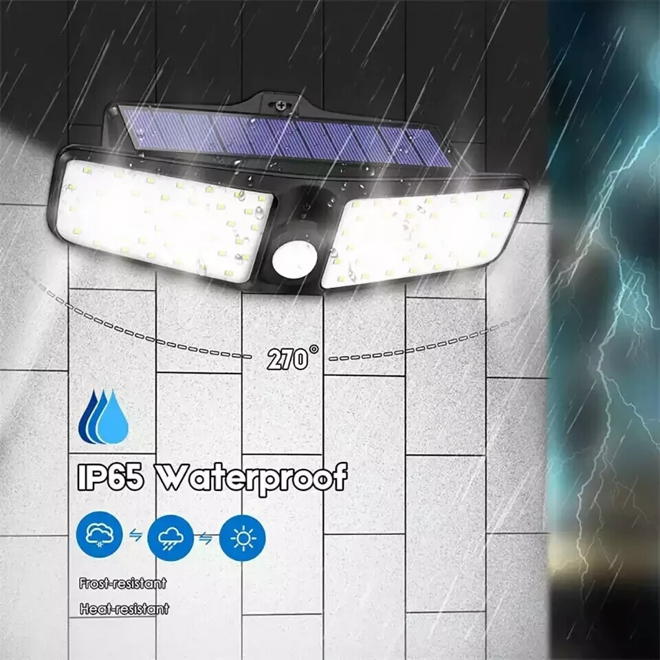 Waterproof 100 LED Solar Powered Light Outdoor PIR Motion Sensor Garden Security