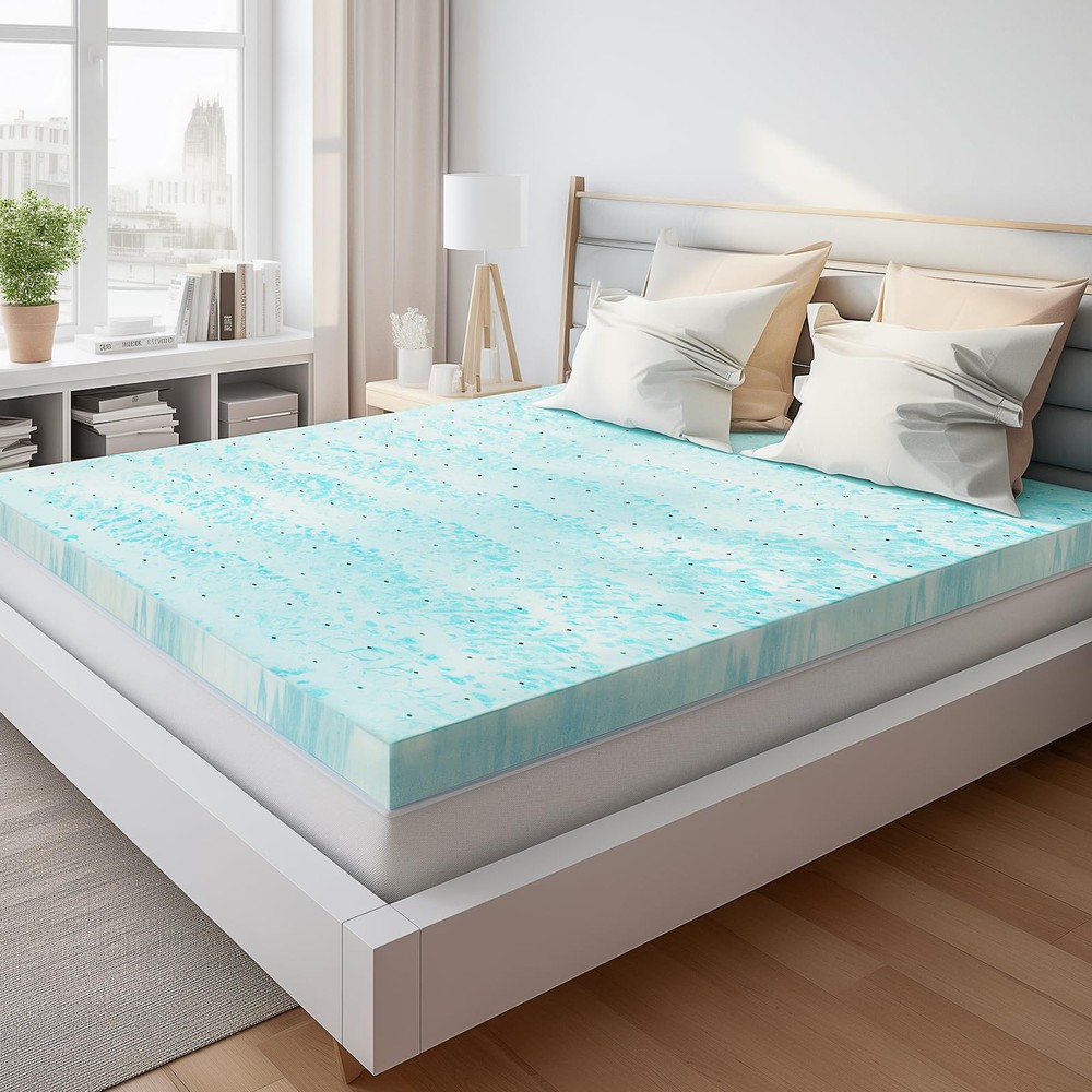 2 Inch Mattress Topper Twin Size, Gel Memory Foam Mattress Pad, CertiPUR-US C...