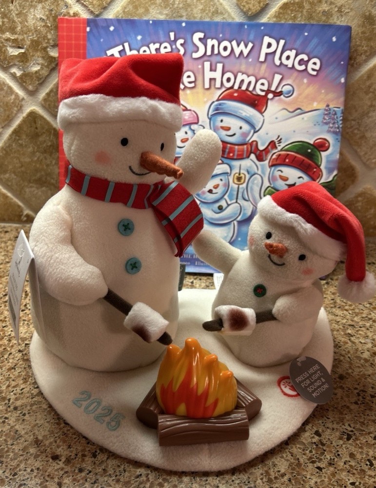 2025 Hallmark Animated Snowmen Plush Roasting Marshmallows Jingle Pals HTF+ Book