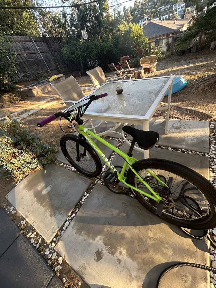 27.5 Inch Green Mafia Bomma Wheelie Bike with Disc Brakes and Pegs