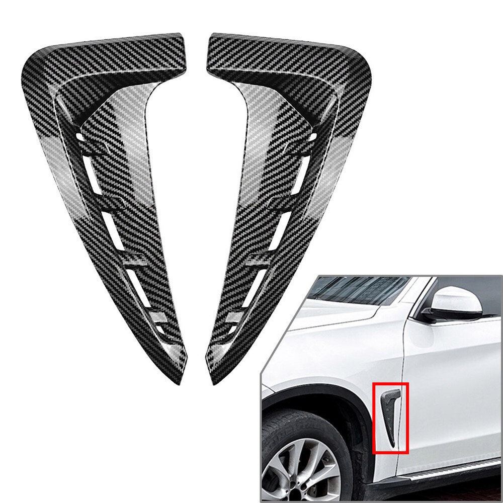 Front Side Fender Air Vent Trim Cover For BMW X5 F15 M Sport 14-18 Carbon Black