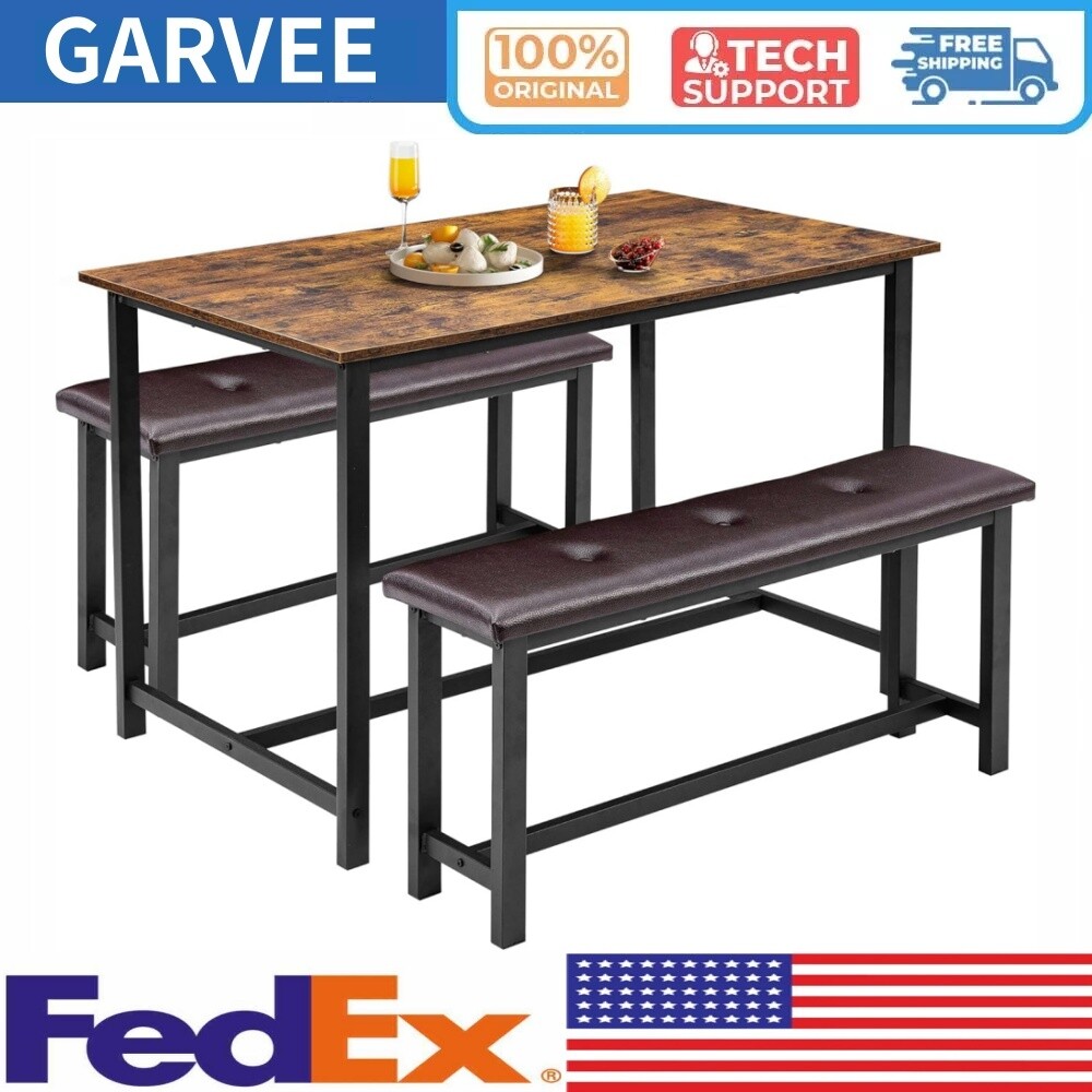 Dining Table Set Rustic Brown 3 Piece Kitchen Table Set Dining Room Table