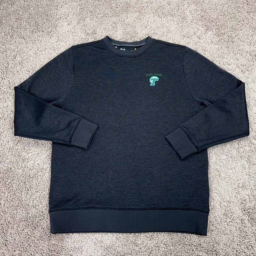 Tulane Sweatshirt Mens Medium Loose Under Armour Storm Pullover Green Wave NCAA