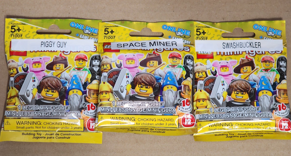 LEGO Series 12 Minifigures Piggy Guy Space Miner Swashbuckler Set