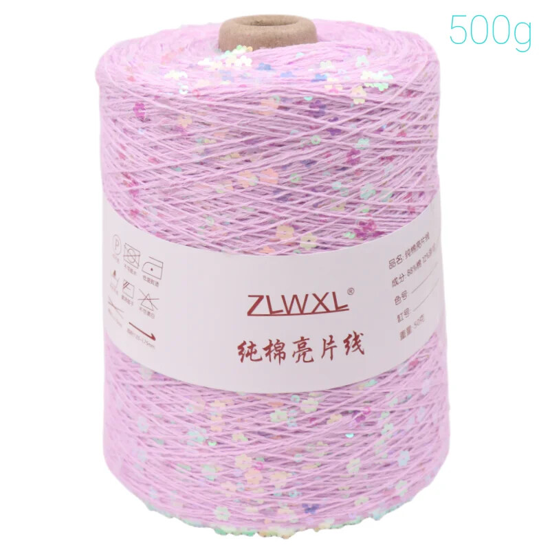 200 Colour 500g /1500M 100% Cotton Yarn 6mm+3mm Special Sequin Yarn DIY