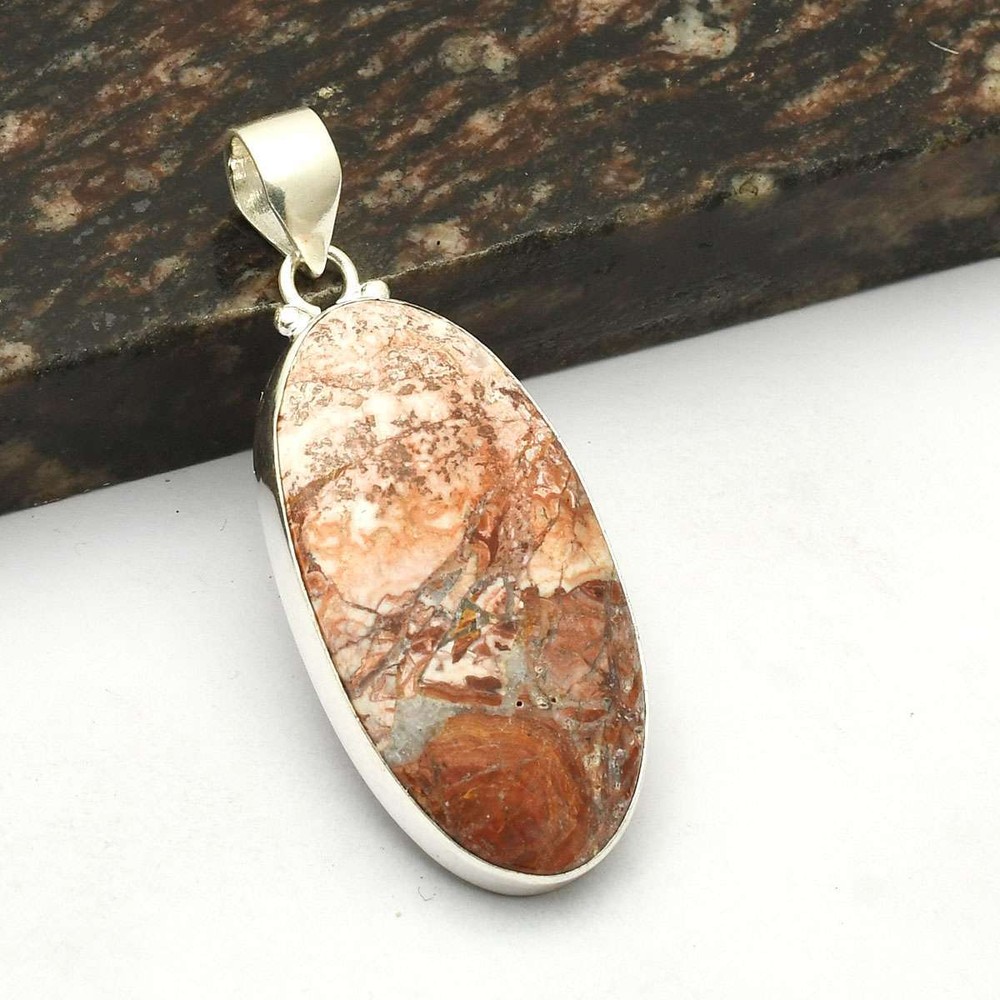 Crazy Lace Agate Gemstone Handmade Pendant Jewelry Christmas Gift 2.4