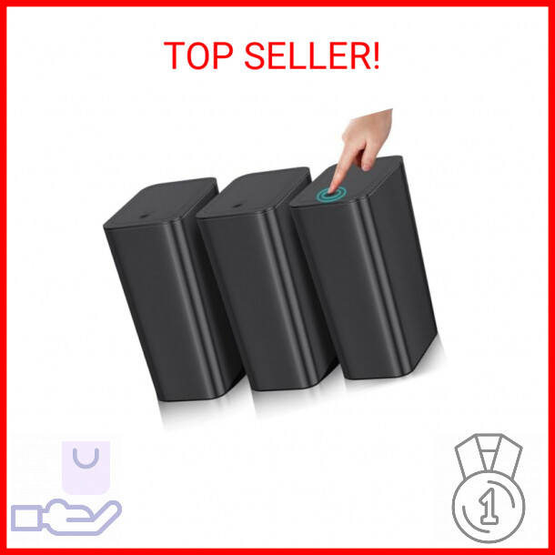 SHPMXUPW 3 Pack Bathroom Small Trash Can with Lid,10L / 2.6 Gallon Slim Garbage
