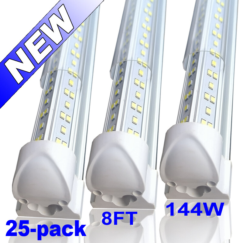 8ft Linkable Led Shop Light Fixture, T8 Integrated Led Tube Light Bulbs 25PACK