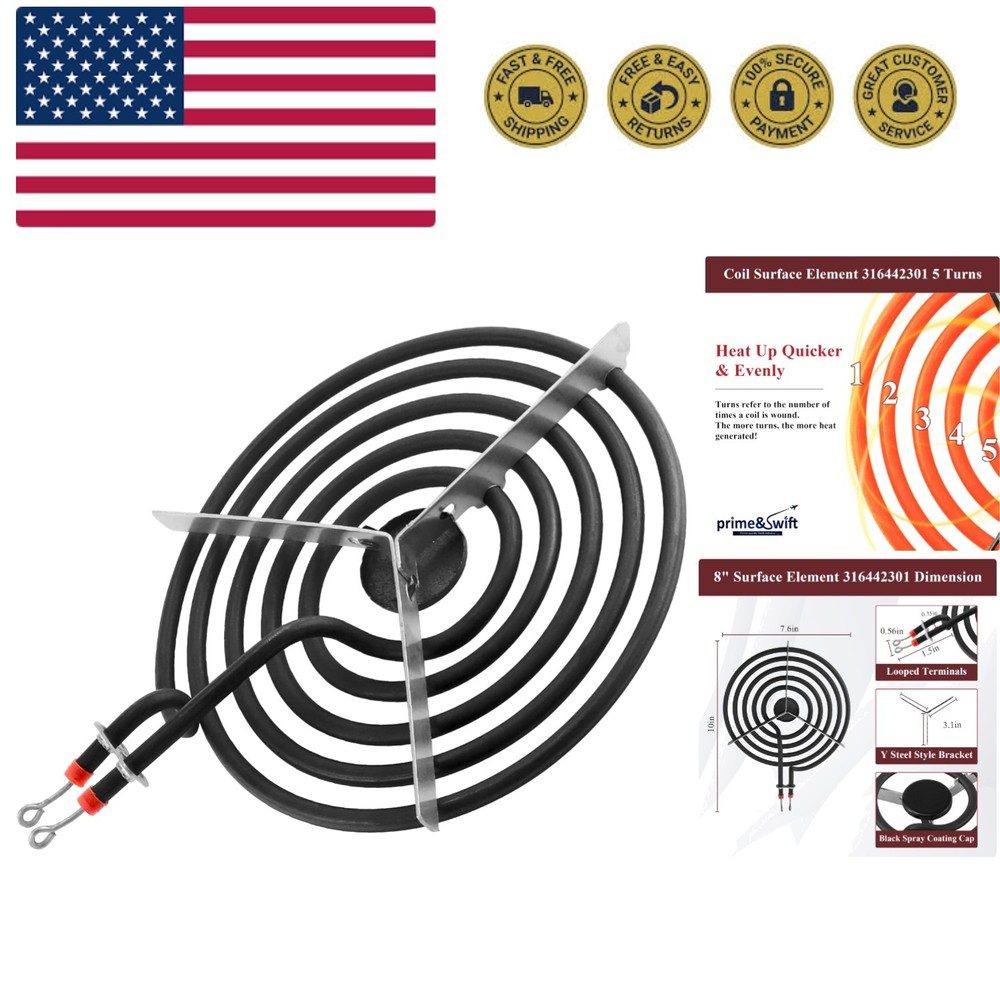 Electric Range Burner fit for Frigidaire,8'' Coil Surface Element MP26YA fit ...