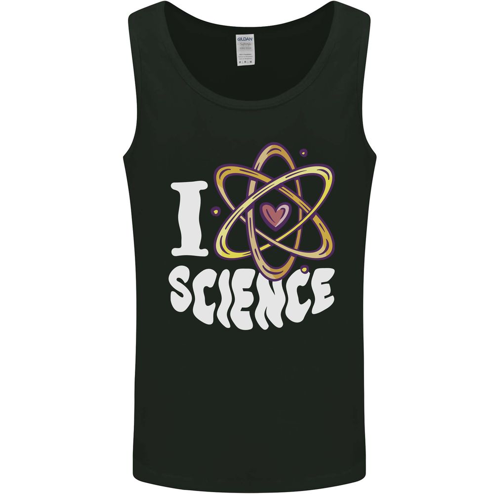I Love Science Physics Chemistry Biology Nerd Mens Vest Tank Top