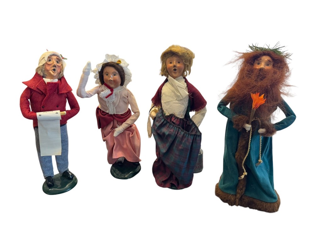 Set Of 4 Vintage Byers Choice Caroler’s Assorted Christmas Dolls 13” *Read
