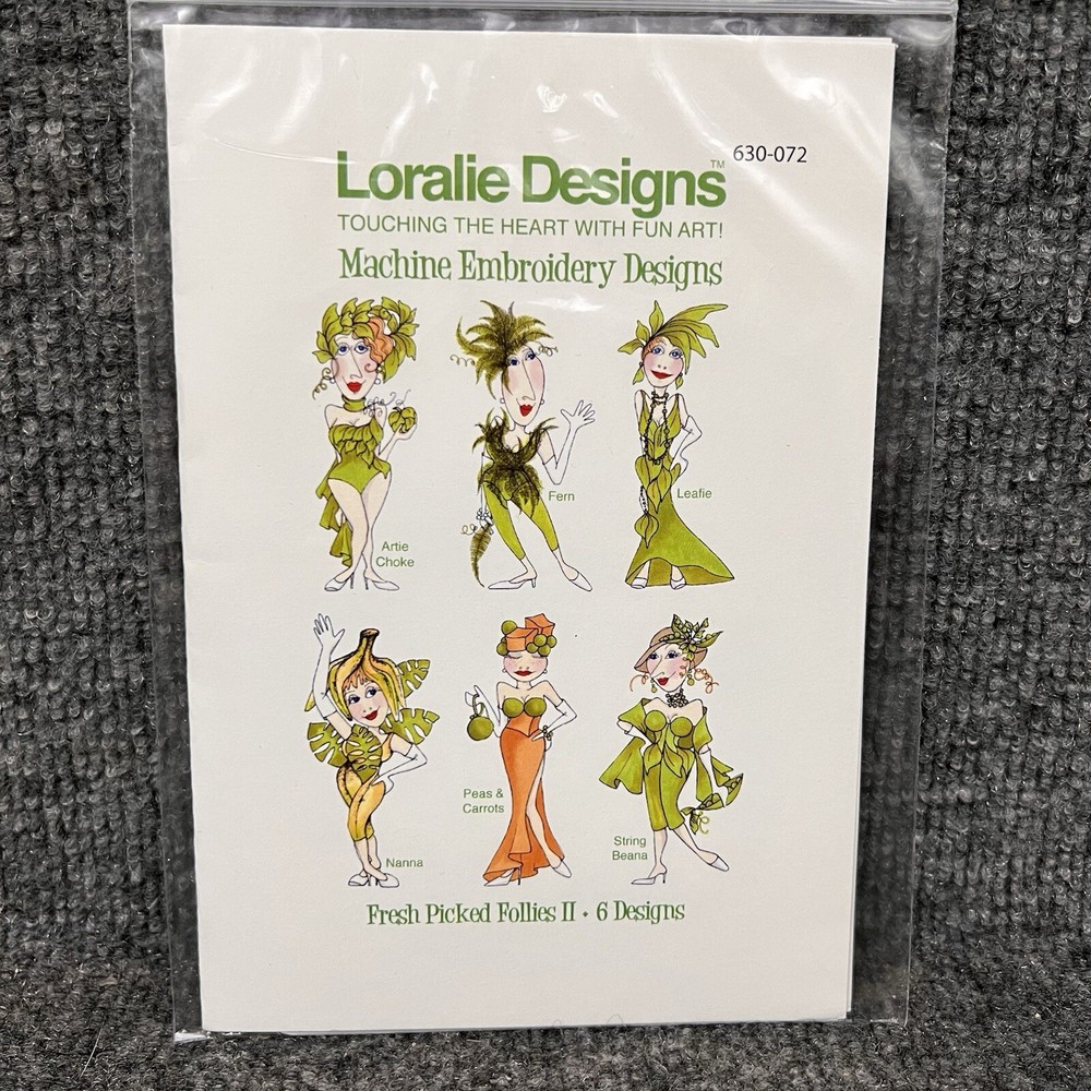 Loralie Designs Fresh Picked Follies II Machine Embroidery CD 6 Designs 630-072