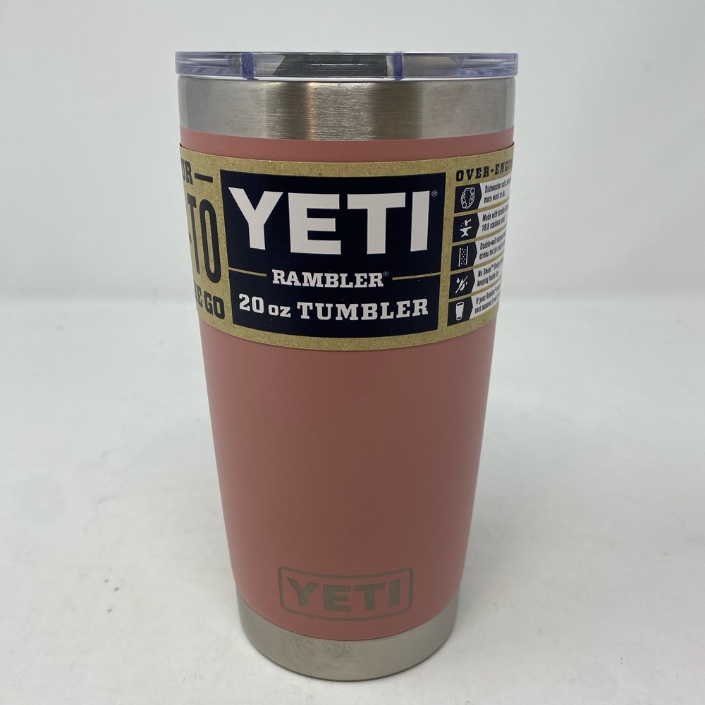 YETI Rambler 20 oz Tumbler w/MagSlider Lid - Sandstone Pink