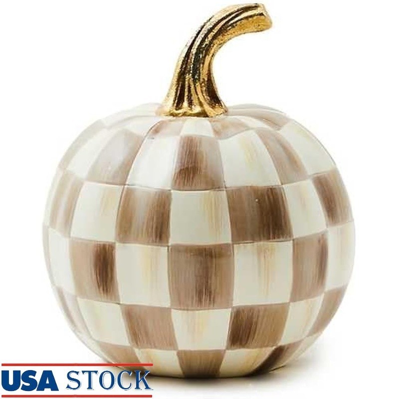 Hand-Painted Decorative Pumpkin Halloween Resin Fall Home Decor Gift Centerpiece