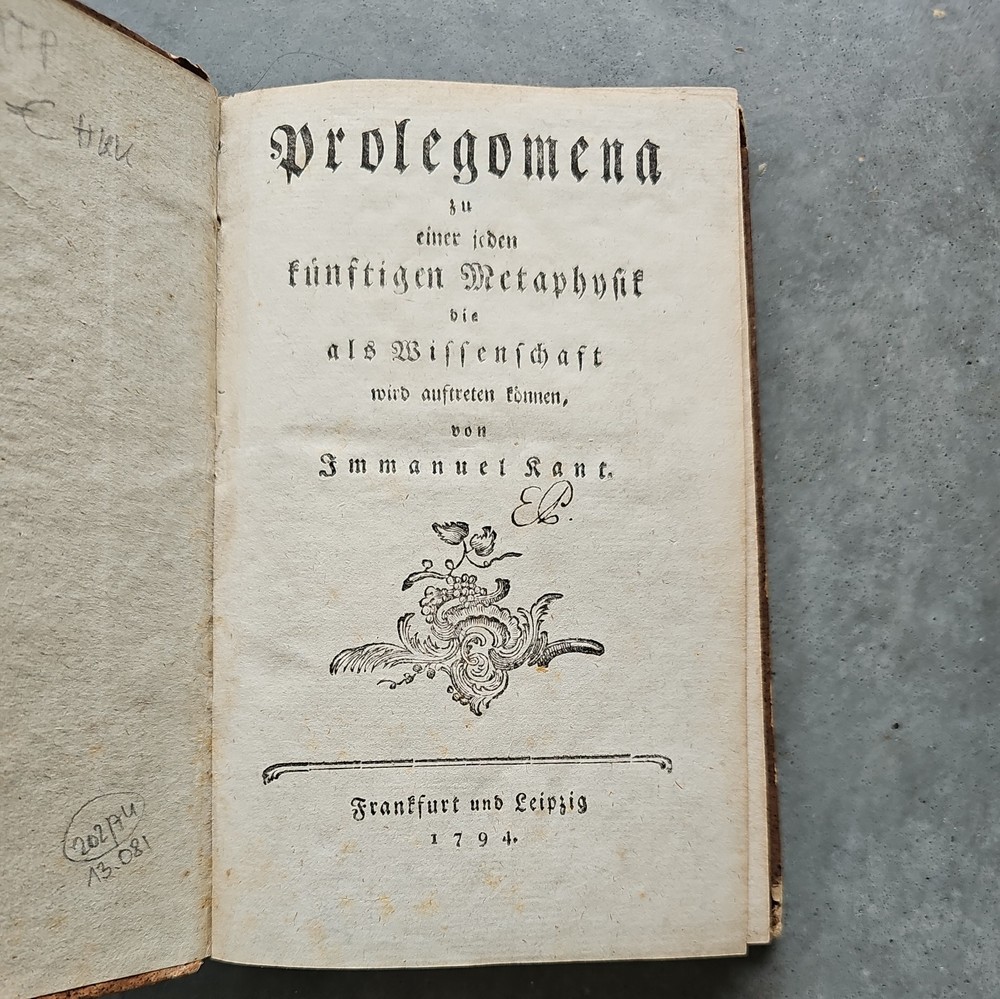 Immanuel Kant Prolegomena zu einer jeden künftigen Metaphysik | 1794 Frankfurt