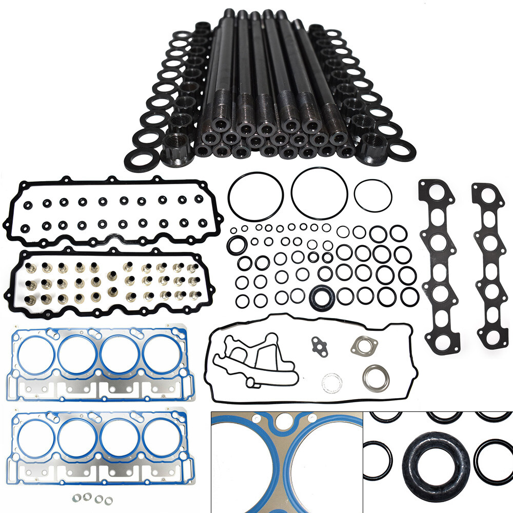 Powerstroke Diesel Head Stud Kit & Head Gasket For 2003-07 Ford 6.0L V8 18mm US