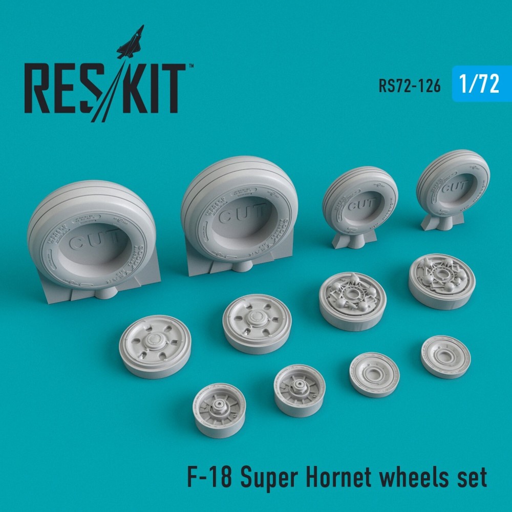 1:72 ResKit RS72-0126 F/A-18 Super Hornet Resin Wheel Upgrade Kit