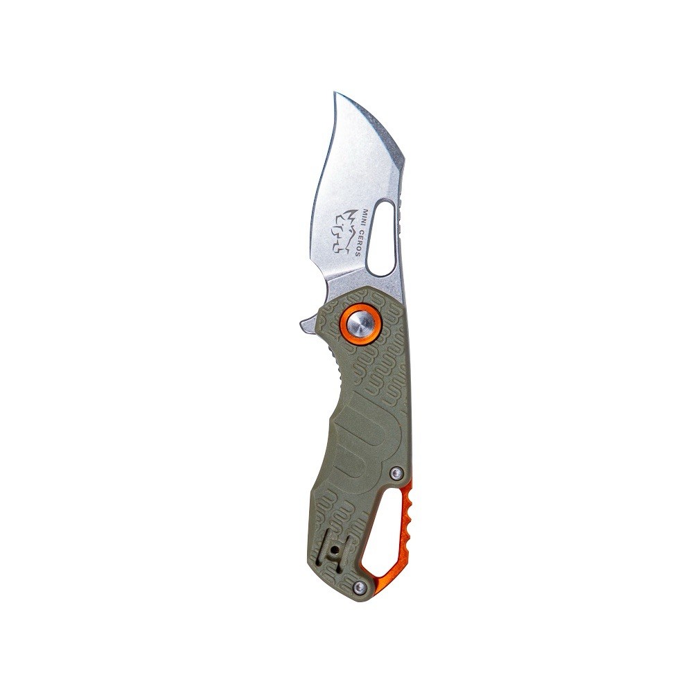 MUCITUP Mini Ceros Gen 2 – Rhino Horn Blade w/Anodized Orange Aluminum Accents