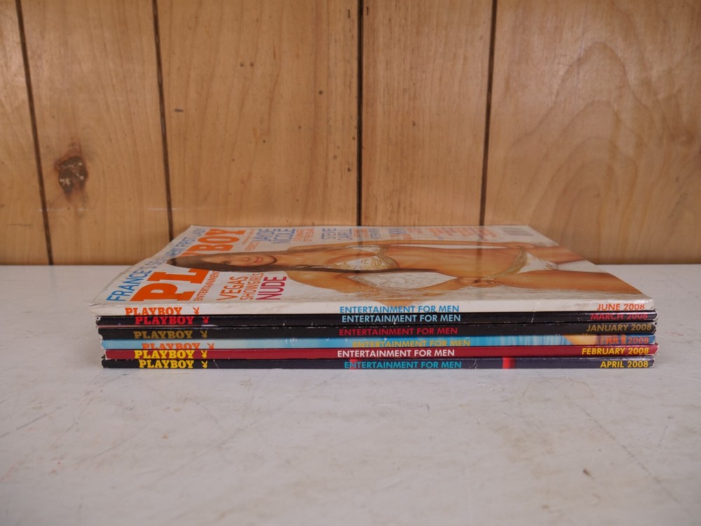 6 Issue Playboy 2008 Magazine Lot