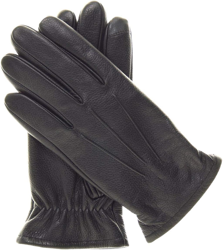 Pratt & Hart Gondola Men’S Black Leather Gloves with Thinsulate (Touchscreen) Gr