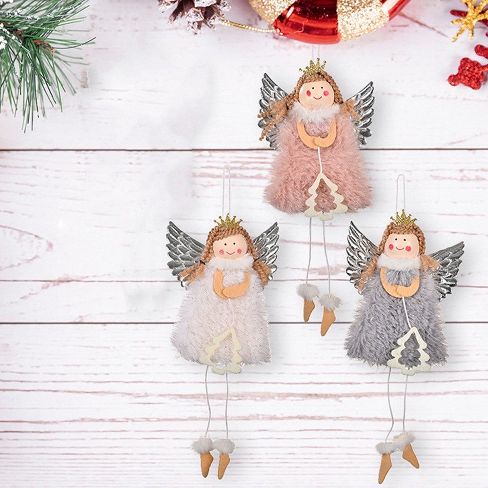 Christmas Tree Cute Angel Girl Christmas Pendant Silver Wings Angel diplomatic