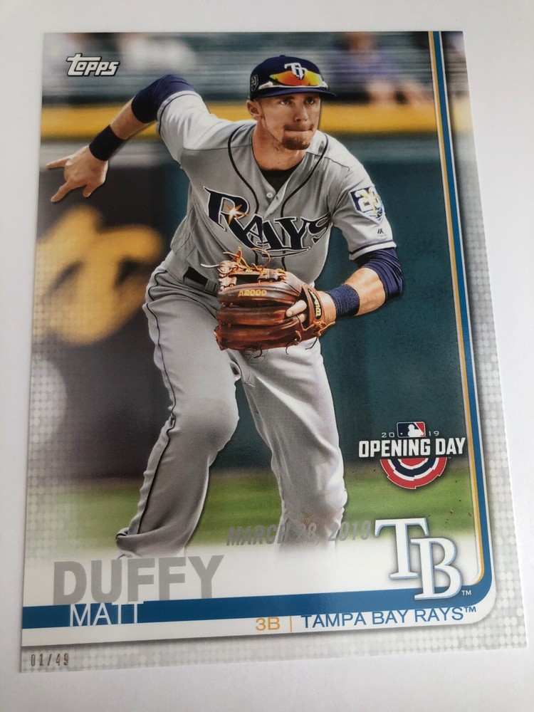 2019 Topps Opening Day Jumbo 5x7 Matt Duffy Rays 114 01/49