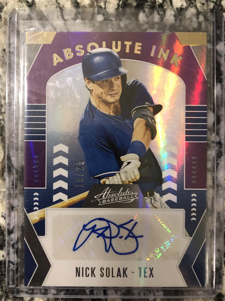 2020 Panini Absolute Ink Spectrum Purple Nick Solak Autographed 16/25