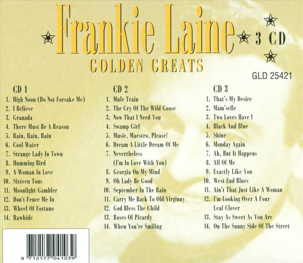 FRANKIE LAINE GOLDEN GREATS NEW CD