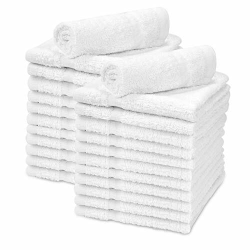 Wash cloth 100% Cotton 12x12 Baby Soft Fabric White Extra Absorbent pack of 24