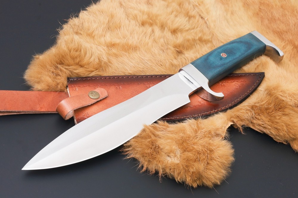 HEAVY DUTY HAND MADE D2 STEEL BLADE BOWIE HUNTING KNIFE WITH MICRTA HANDL# H-415