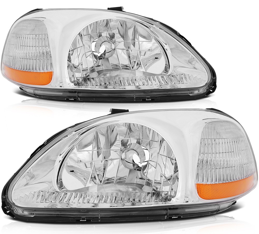 For 1996-1998 Honda Civic Headlights Assembly Driver Passenger Headlamps Pair