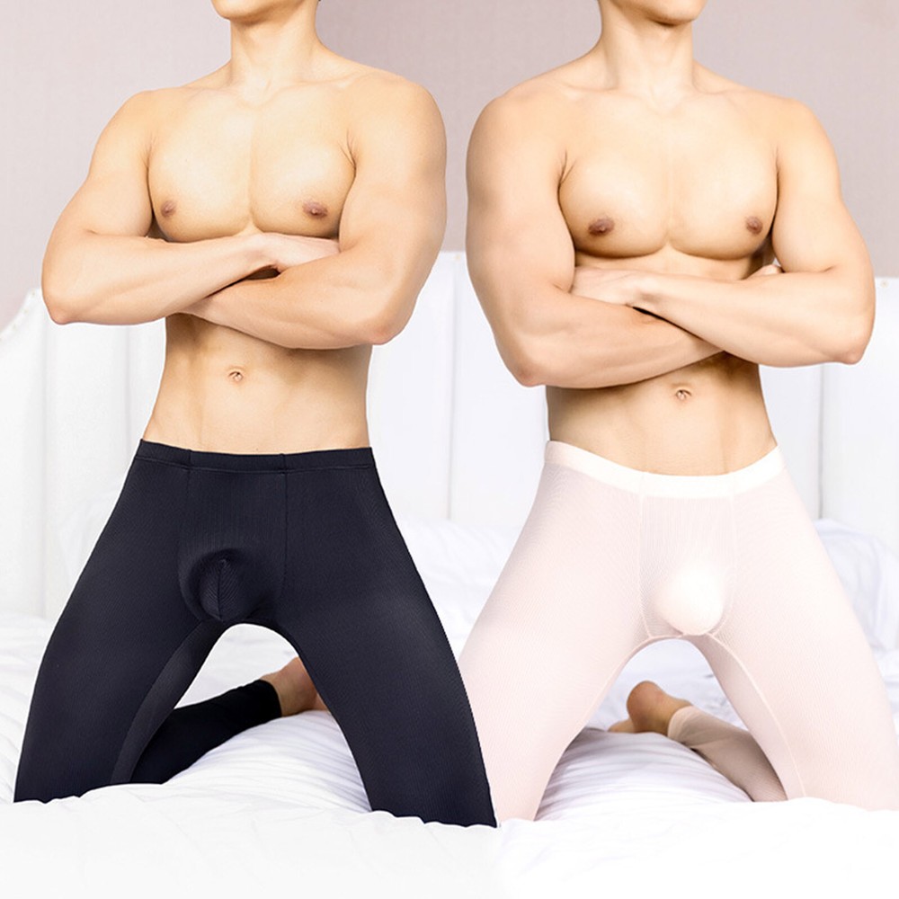 Elastic Waistband Solid Color Compression Yoga Pants for Men