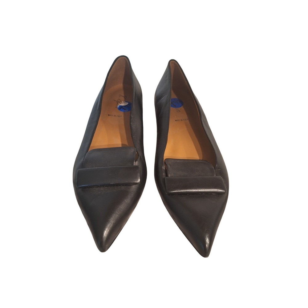 K.Spin black leather flats size 7.5