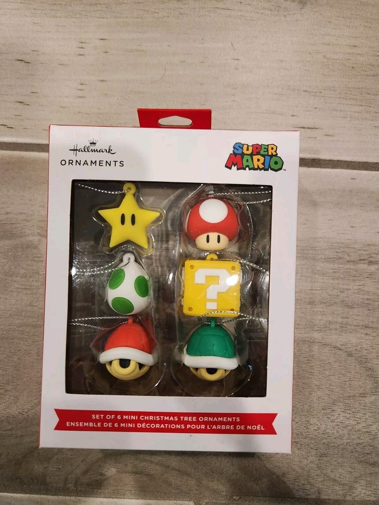 Nintendo Super Mario 1 Inch Mini Hallmark Christmas Ornaments Set of 6 New