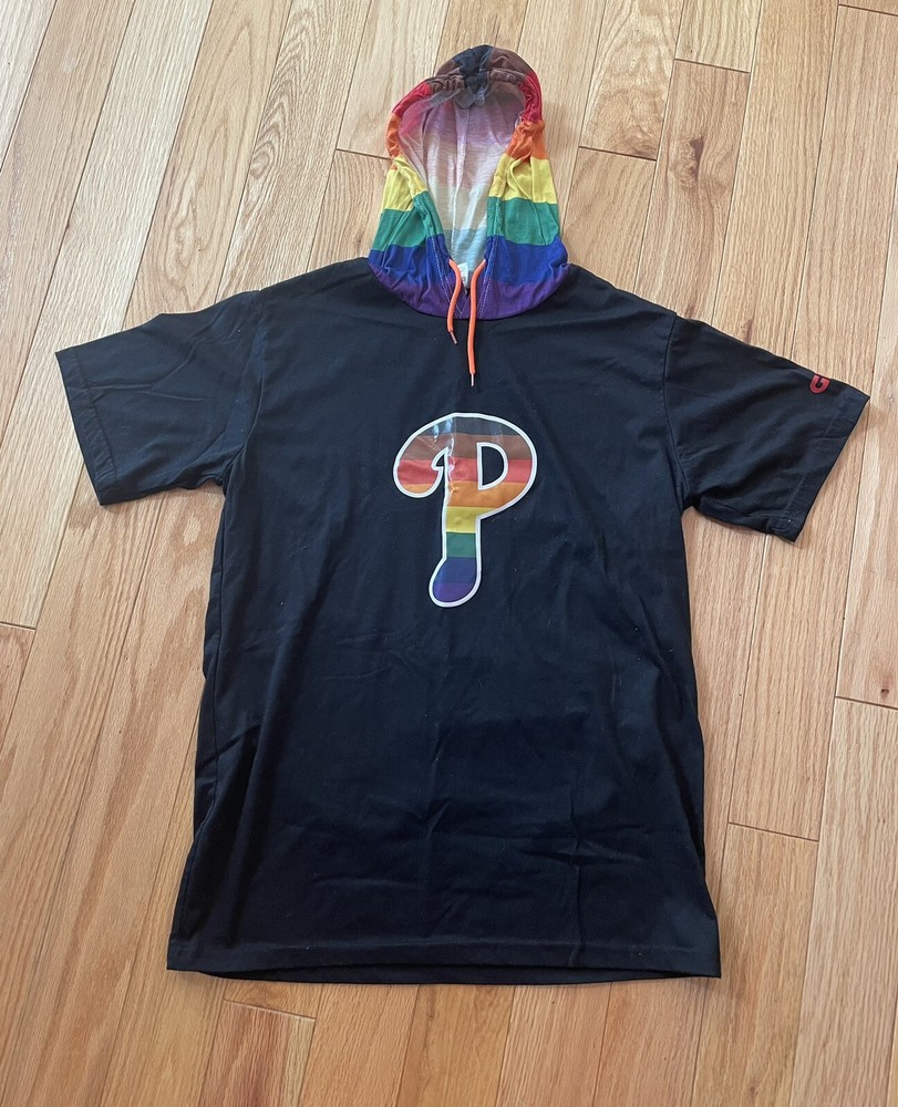 Philadelphia Phillies Pride Day Rainbow Logo Black Hoodie SGA T-shirt Hoodie  M-image