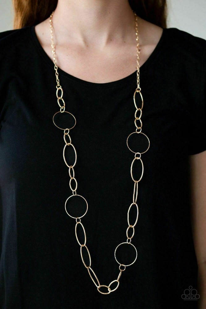 Paparazzi Gold Hoops Necklace Set Trendy Mismatch Style