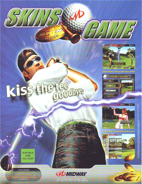 SKINS GAME Golf 2000 Original Video Arcade Game Promo Sales Flyer Vintage Retro