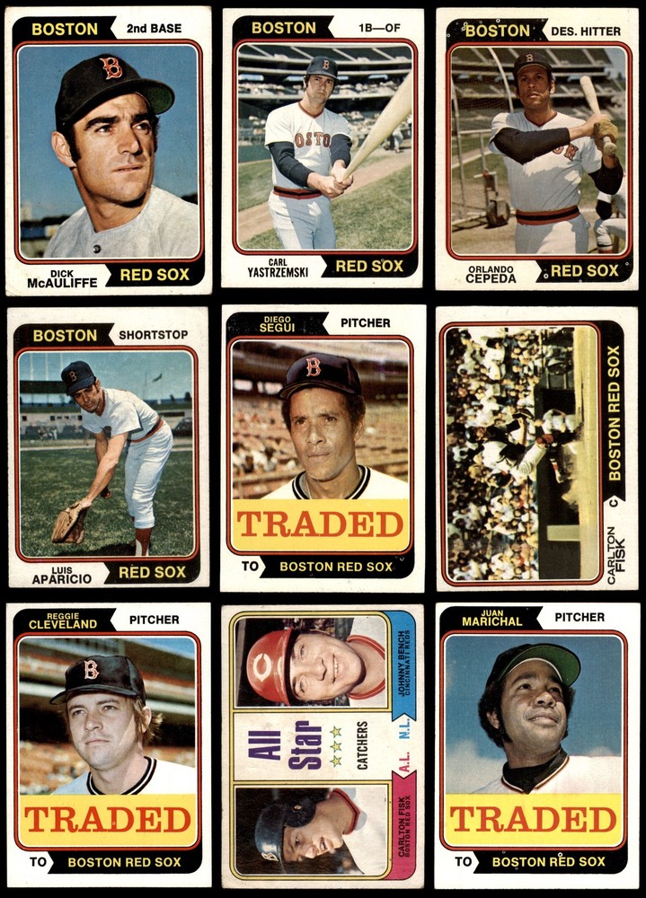 1974 Topps Boston Red Sox Team Set 3.5 VG+ Condition 6910638