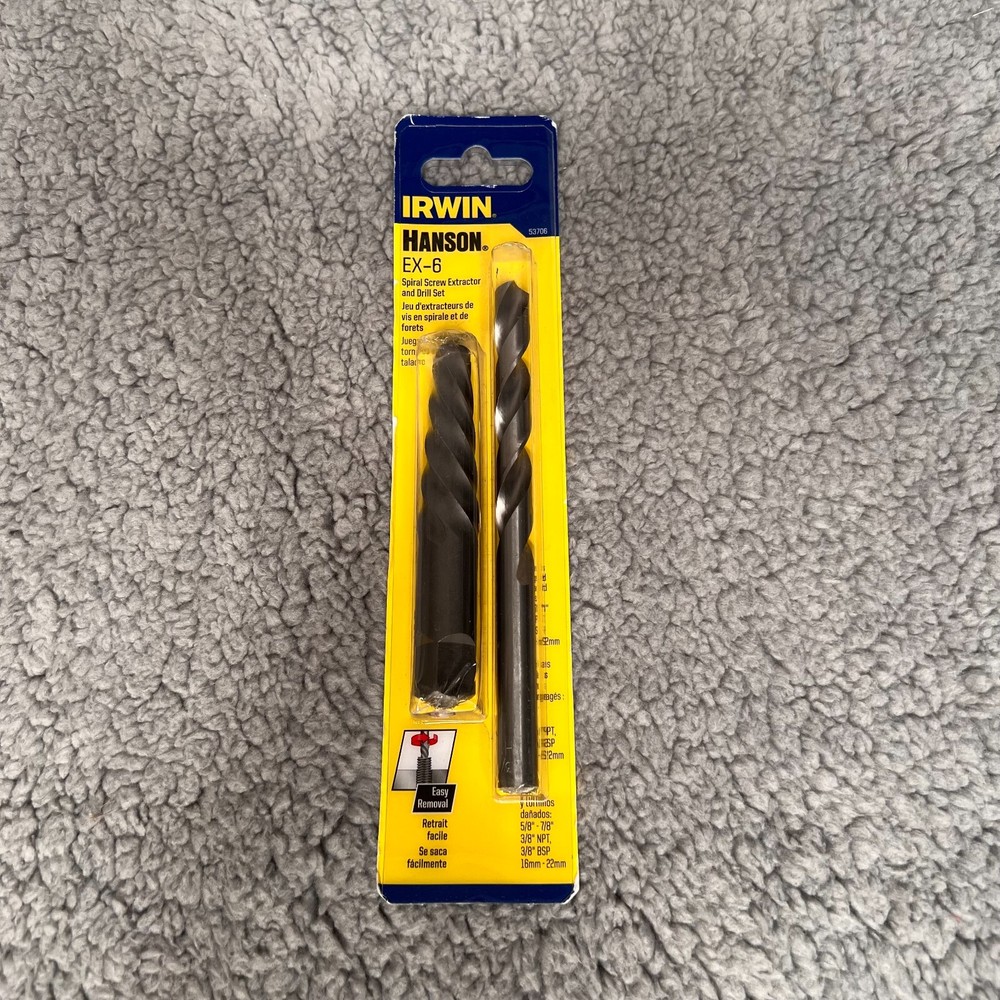 Irwin Hanson EX-6 Spiral Screw Extractor and Drill Bit Set 53706  